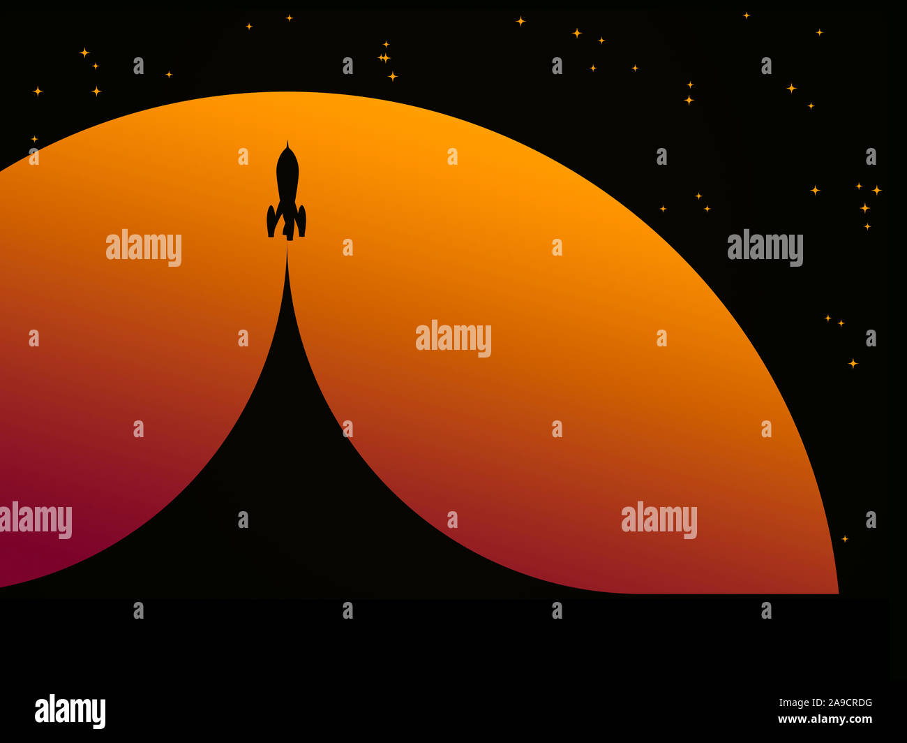 Abbildung einer retro-Rakete starten Stockfoto