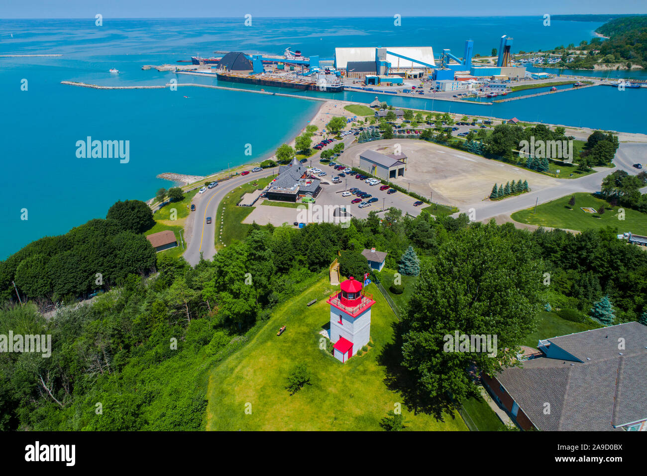 Goderich Leuchtturm in Goderich Ontario Kanada ist die älteste Canadian Light Station am Lake Huron und erste bestand aus ein paar Bereich Lichter establ Stockfoto