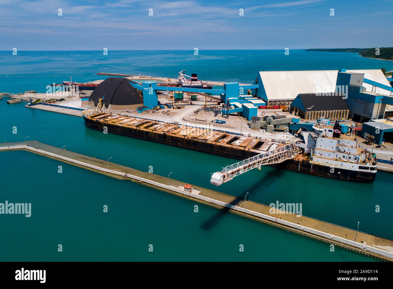 Godrich Ontario Kanada Großen Seen Schifffahrt Hafen Wartung regionale Salz Bergbau, verarbeitendes Gewerbe und Landwirtschaft, der Hafen ist ein wichtiger h Stockfoto