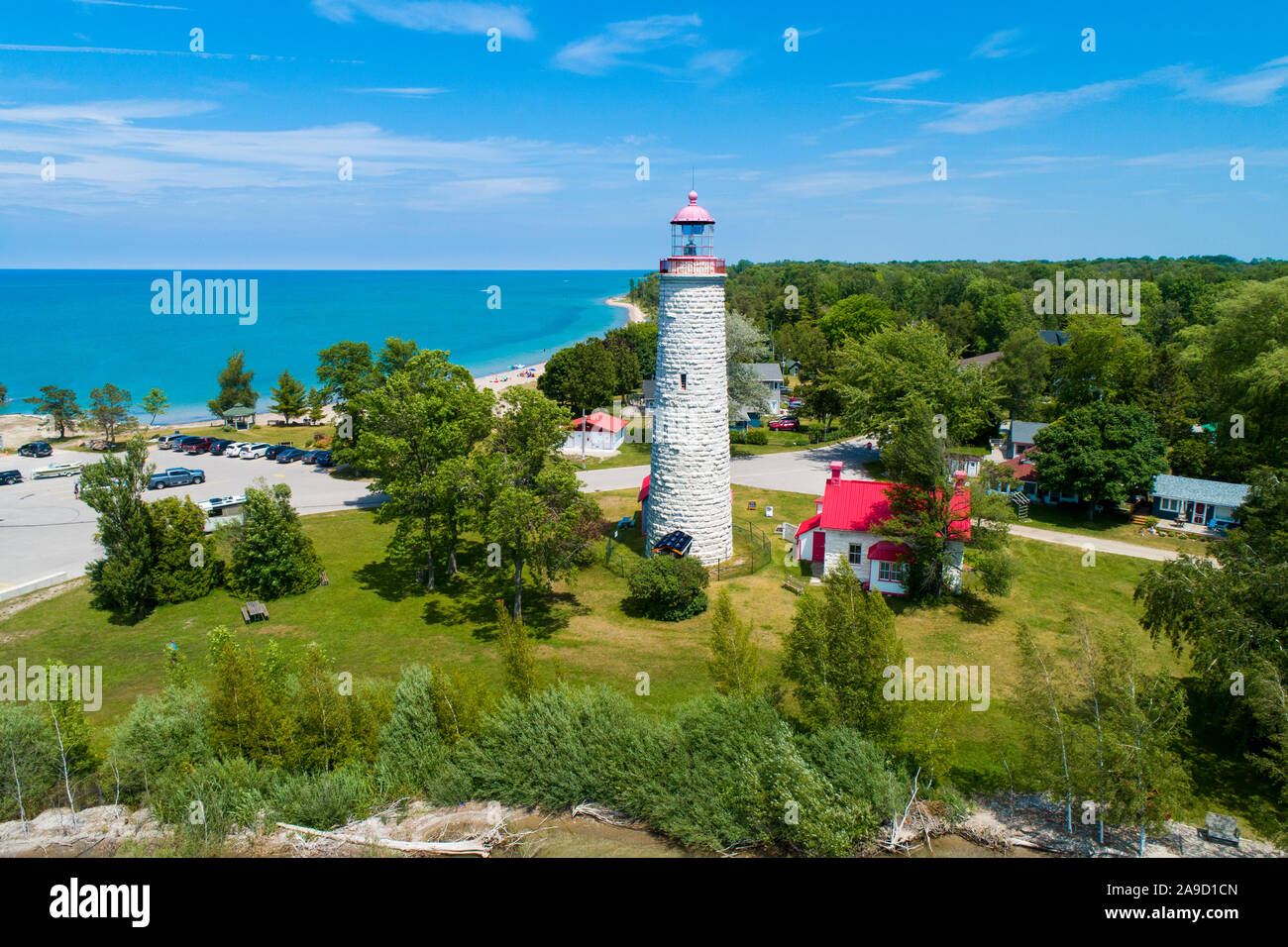 Punkt Clark Leuchtturm, zwischen 1855 und 1859 erbaut, ist Teil eines wichtigen System der "Imperial" Leuchttürme auf Lake Huron und Georgian Bay Ontario C Stockfoto