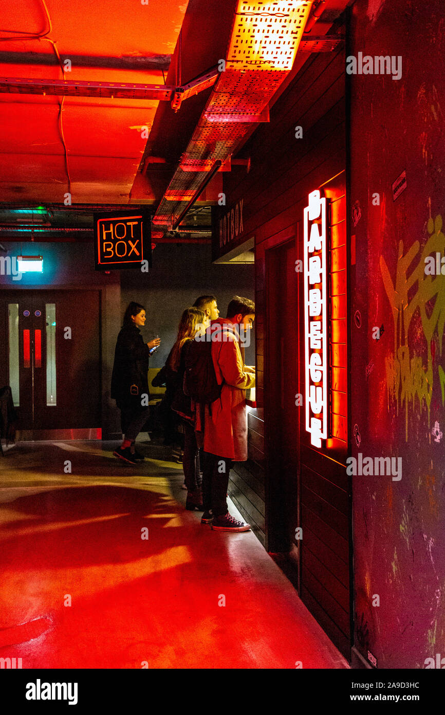 15. November 2019 - Hot-Box-Stand bei der Eröffnung der Markthalle West End, London, Großbritannien Stockfoto