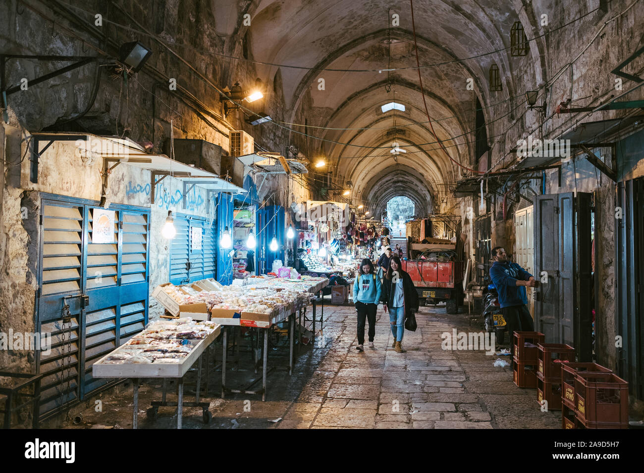 Basar in der Altstadt von Jerusalem. Stockfoto