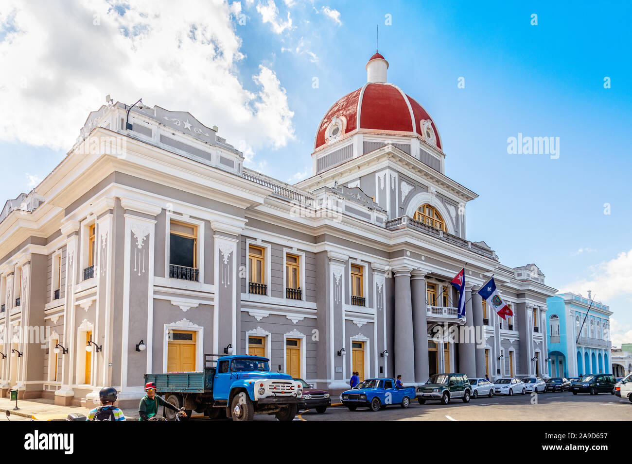 Central Square wit rote Kuppel Palace, Cienfuegos, Kuba Stockfoto Central Square wit rote Kuppel Palace, Cienfuegos, Kuba Stockfoto