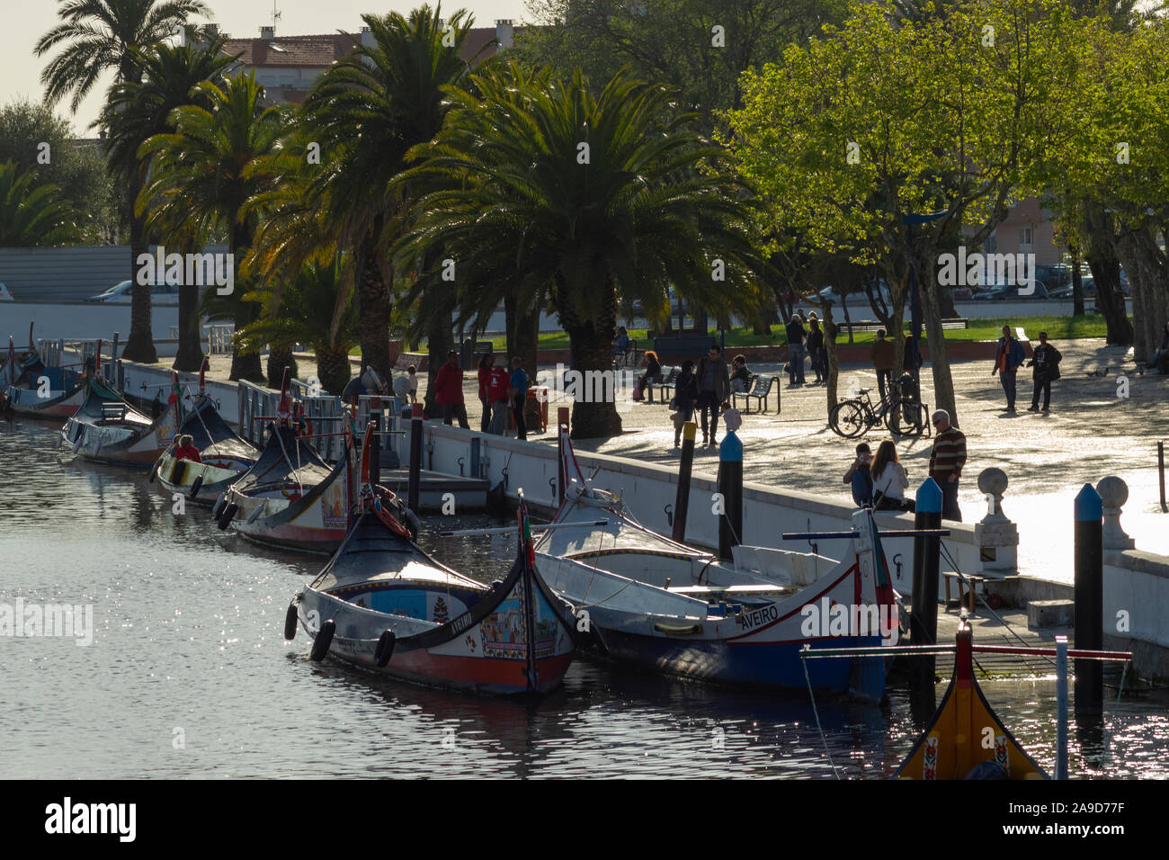 Molicero Boote auf dem zentralen Kanal in Aveiro Portugal Stockfoto