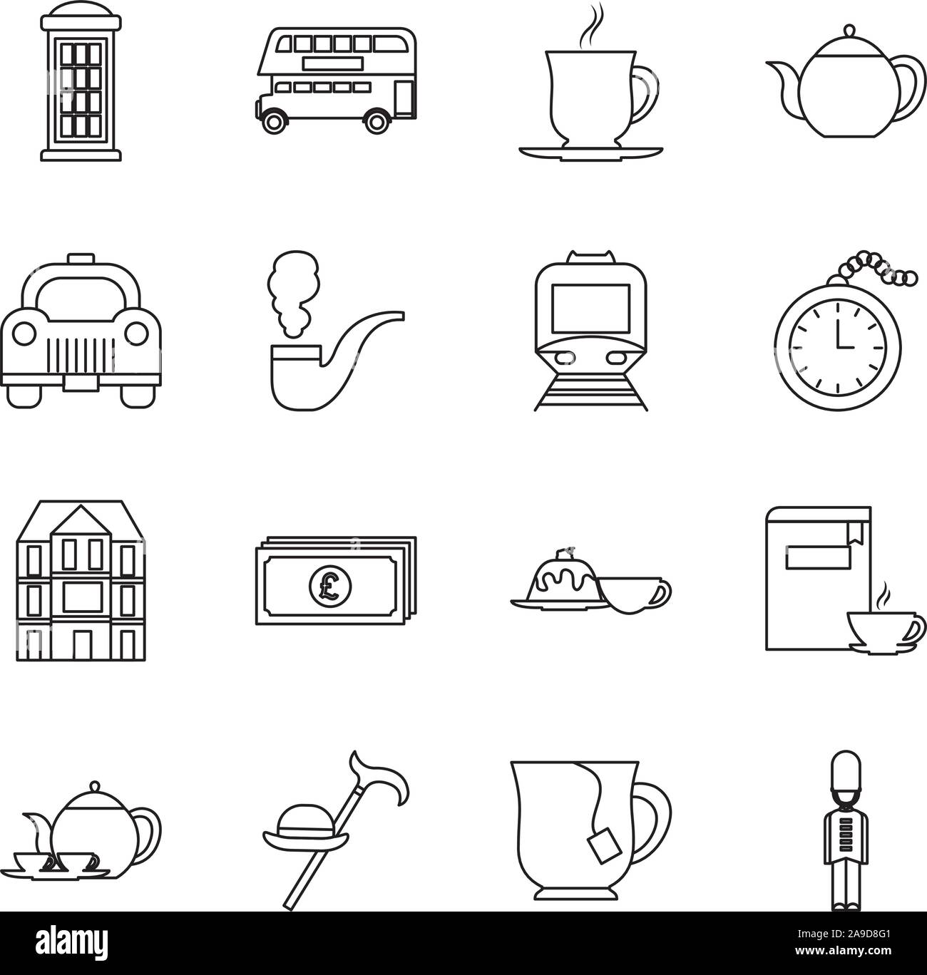 Bündel von London land Symbole Stock Vektor