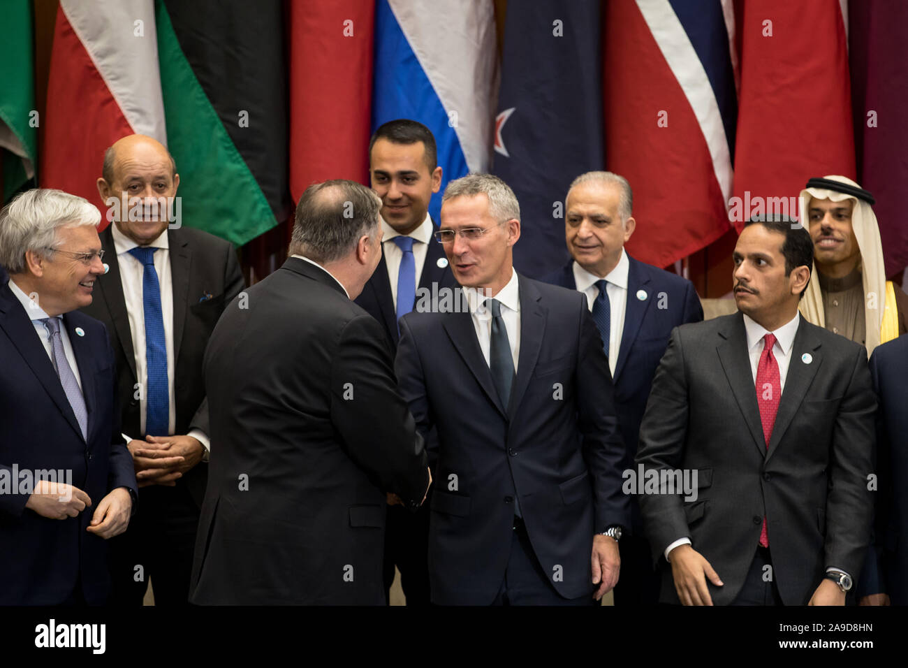 Washington, DC, USA. 14. November 2019. Staatssekretär Mike Pompeo met mit Außenminister der Globalen Koalition zu Besiegen ISIS. Stockfoto