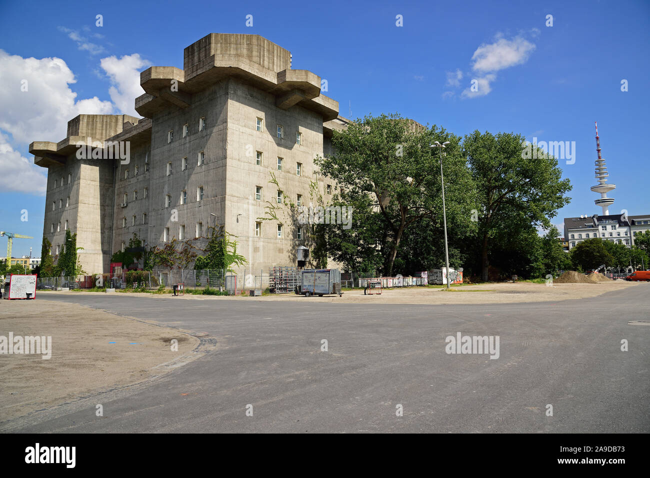 Europa, Deutschland, Metropolregion Hamburg, St. Pauli, Bunker auf der Feldstraße, flak Bunker aus dem Zweiten Weltkrieg Stockfoto