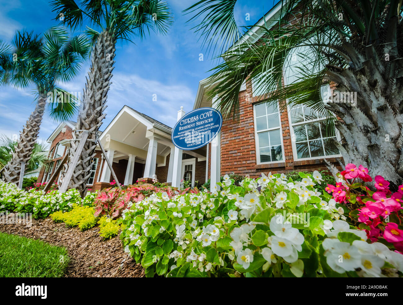 Die vermietung Büro ist im Cypress Cove Apartment Wohnungen in Mobile, Alabama. Der Apartmentkomplex ist im Besitz von Sealy Management betrieben. Stockfoto