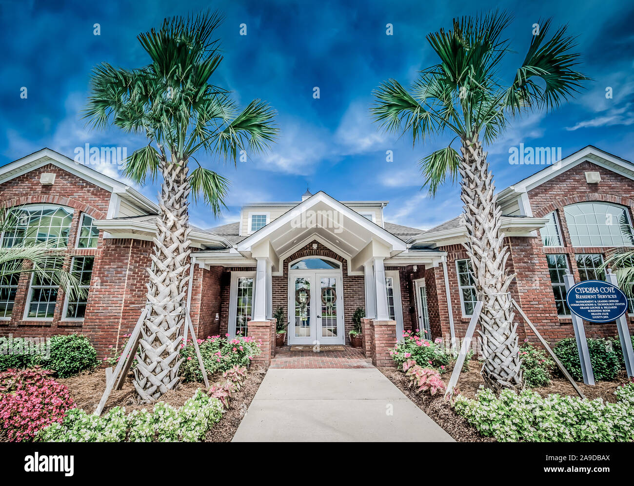 Die vermietung Büro ist im Cypress Cove Apartment Wohnungen in Mobile, Alabama. Der Apartmentkomplex ist im Besitz von Sealy Management betrieben. Stockfoto