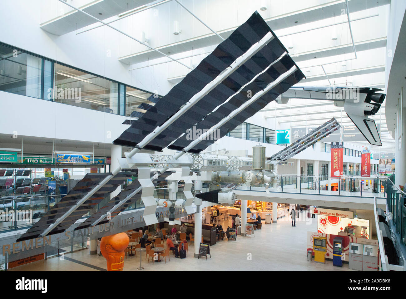 Raumstation ISS als Modell, Flughafen Bremen, Bremen, Deutschland, Europa Stockfoto