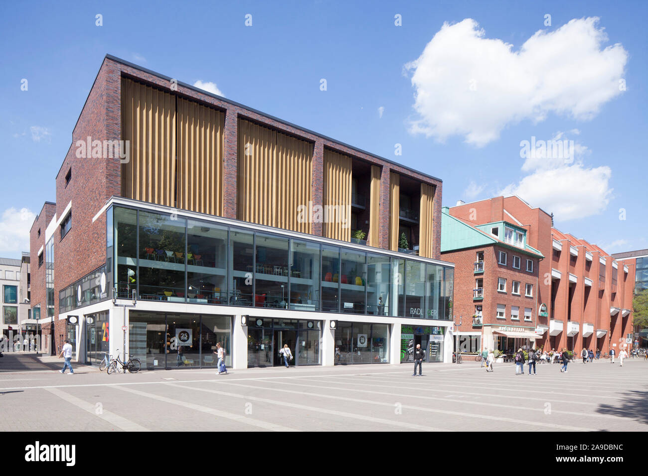 Münster in Westfalen, moderne Architektur in Fußgängerzone Stubengasse Stockfoto