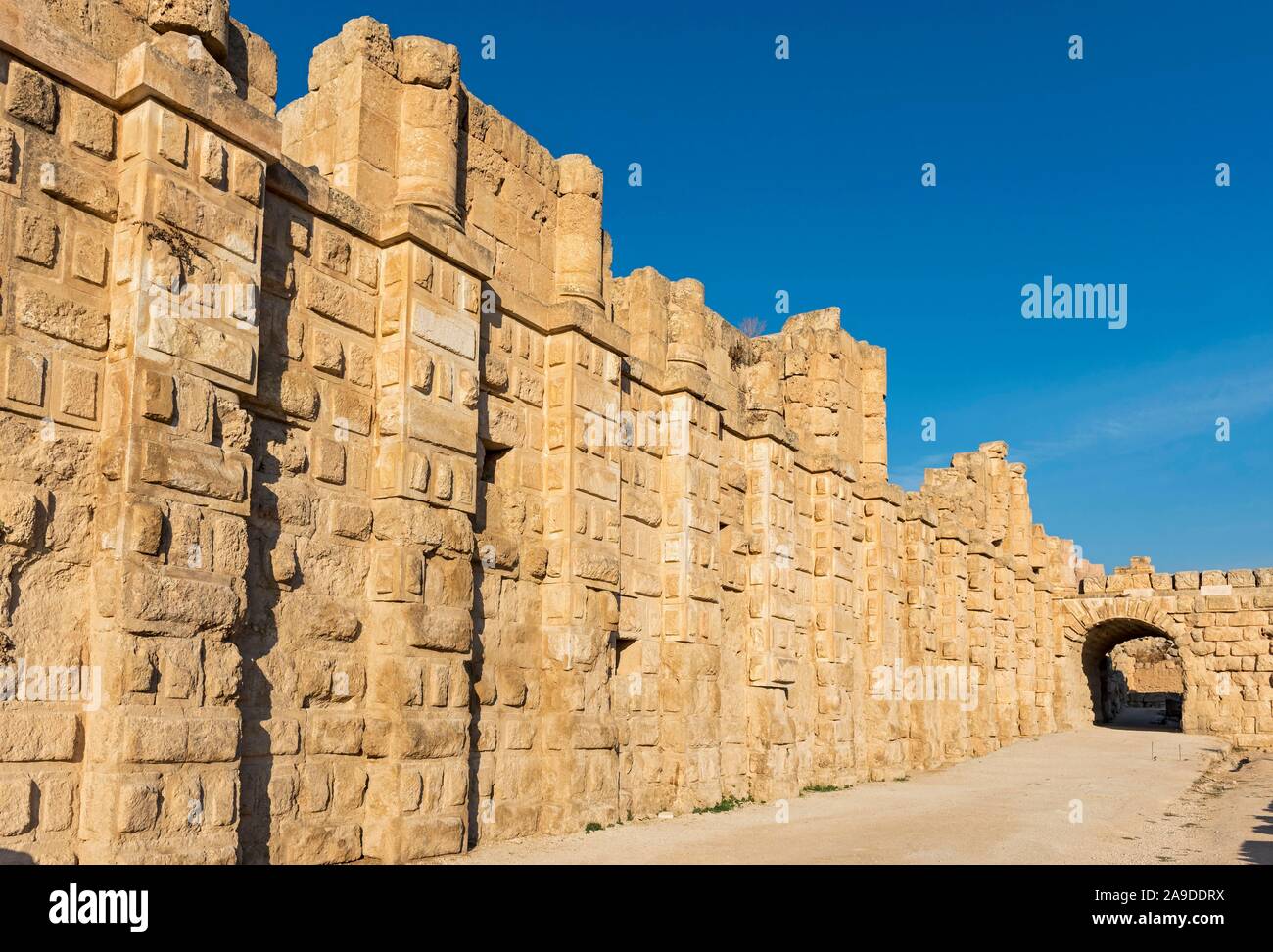 West Souk und Kasernen, Jerash, Jordanien Stockfoto