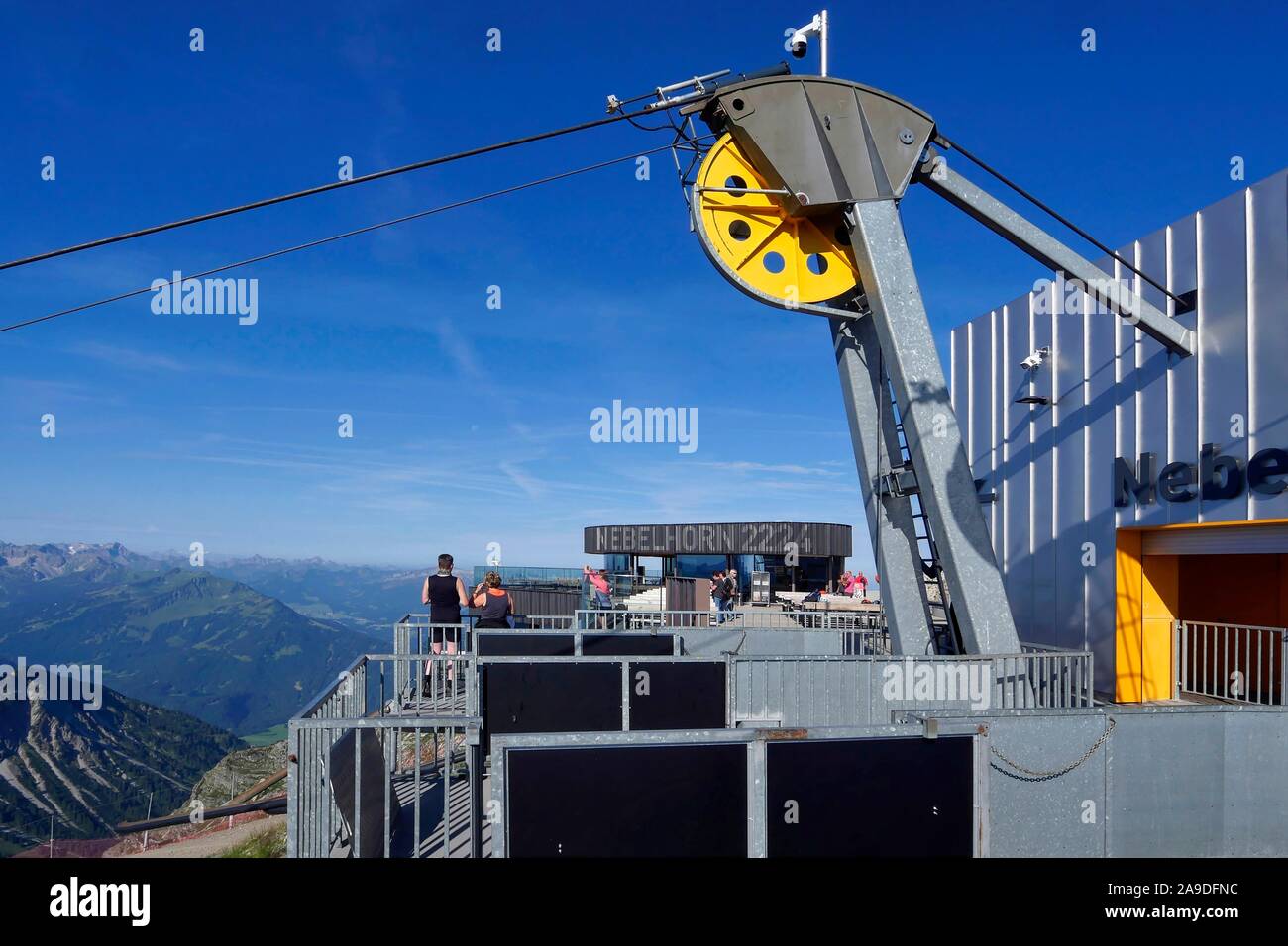 Gipfel der Bergbahn Nebelhorn, Nebelhorn bei Oberstdorf, Allgäu, Schwaben, Bayern, Deutschland Stockfoto