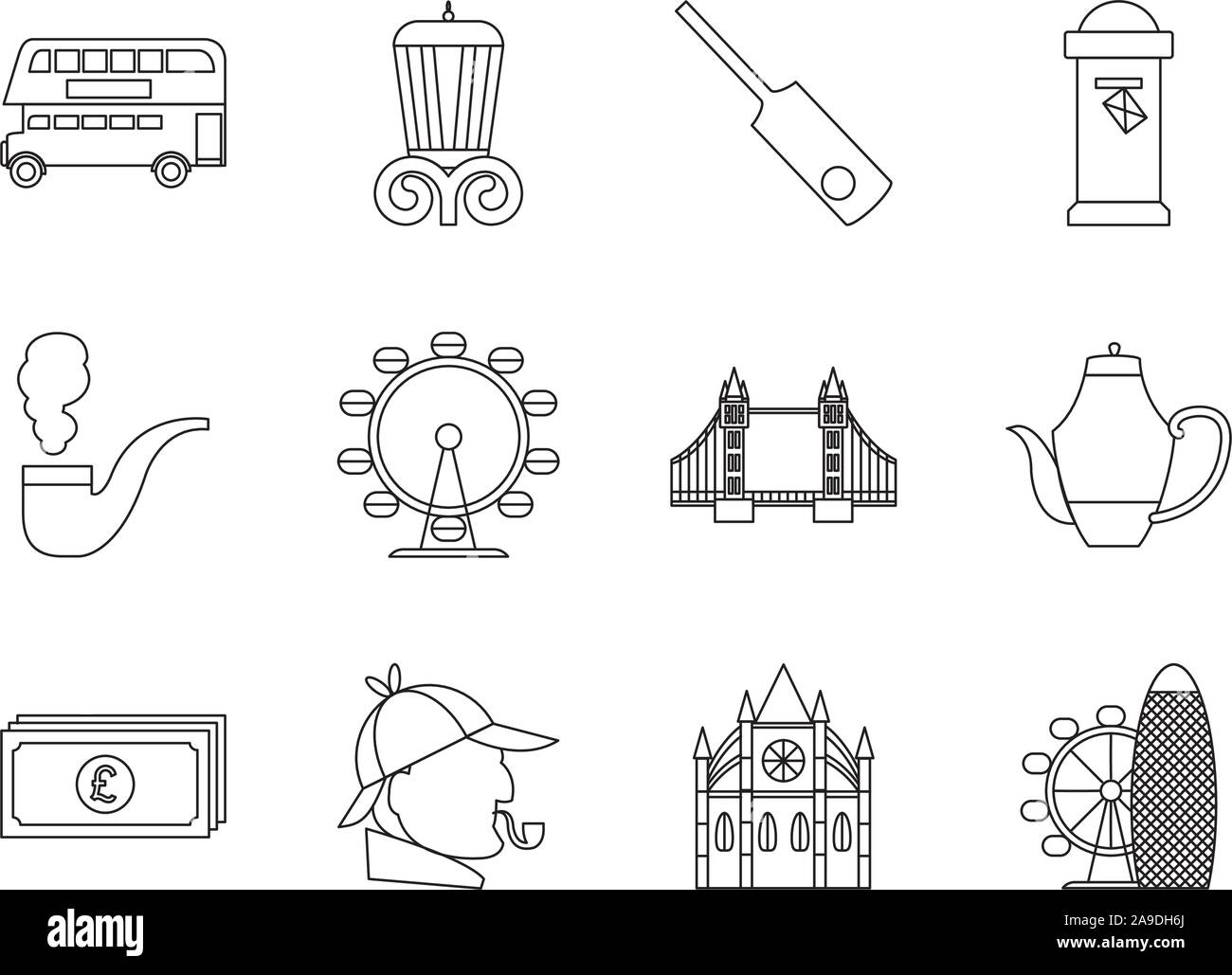 Bündel von London land Symbole Stock Vektor