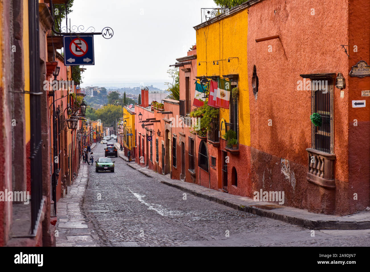 Die historische Innenstadt von San Miguel de Allende, Mexiko Stockfoto