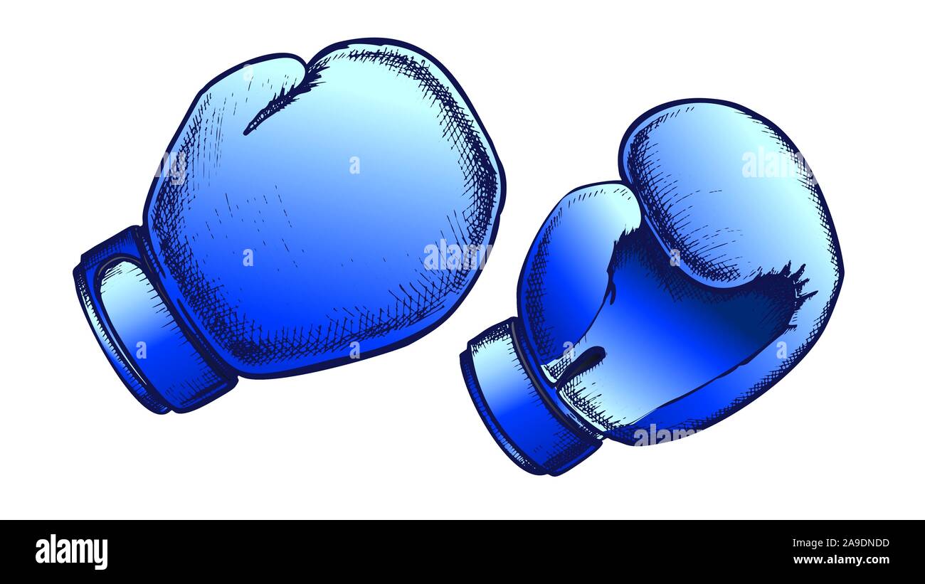 Boxhandschuhe sportliche Ausstattung Farbe Vektor Stock Vektor