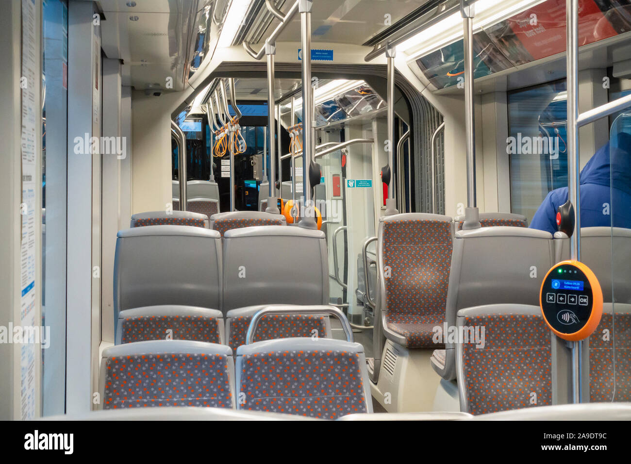 Innerhalb einer Straßenbahn in Tallinn Estland Stockfoto