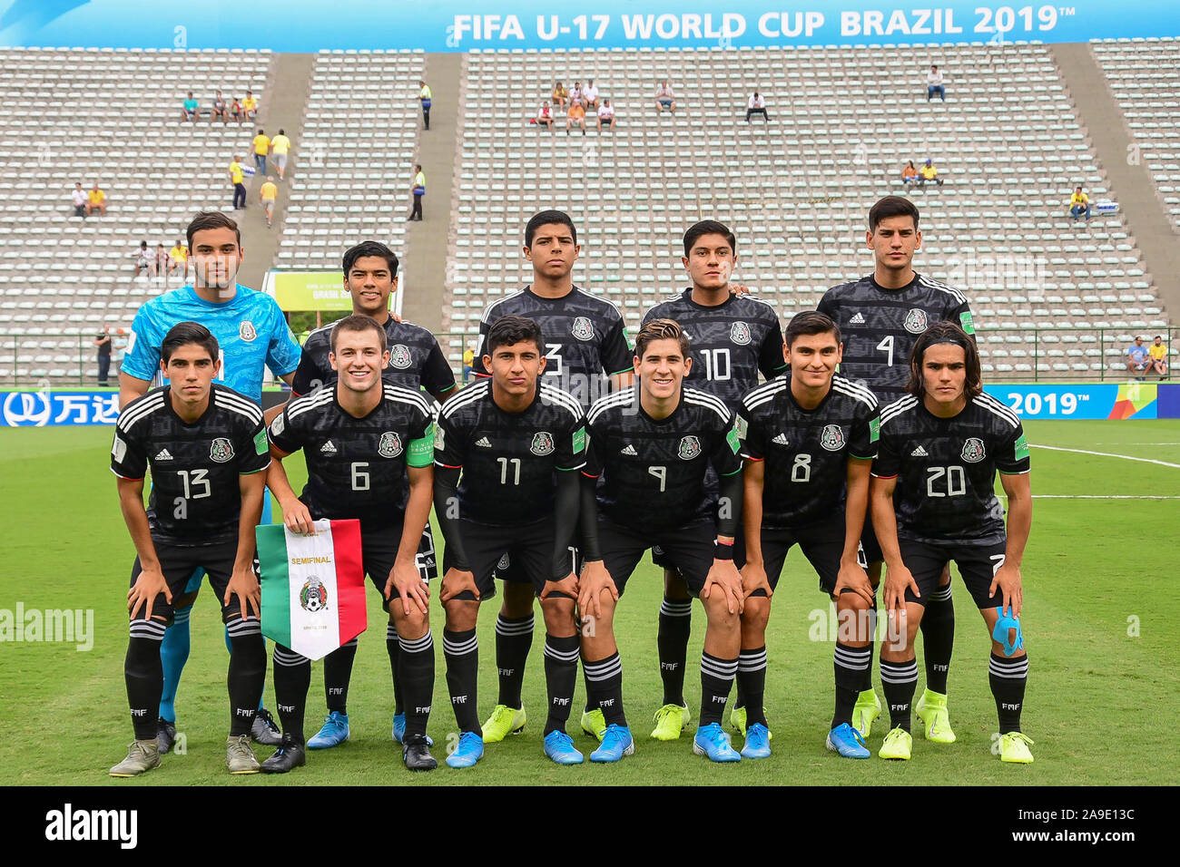 14. November 2019; Bezerrao Stadion, Brasilia, Distrito Federal, Brasilien; FIFA U-17-Weltmeisterschaft 2019 in Brasilien, Mexiko, Niederlande; Spieler von Mexiko posieren für offizielle Foto Stockfoto