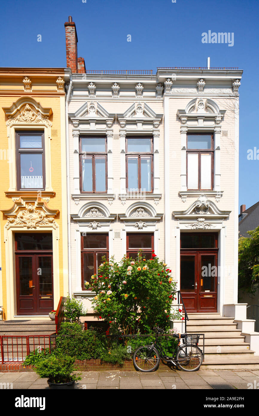 Alte Bremer Häuser in der Heidelberger Straße, Bremen, Deutschland