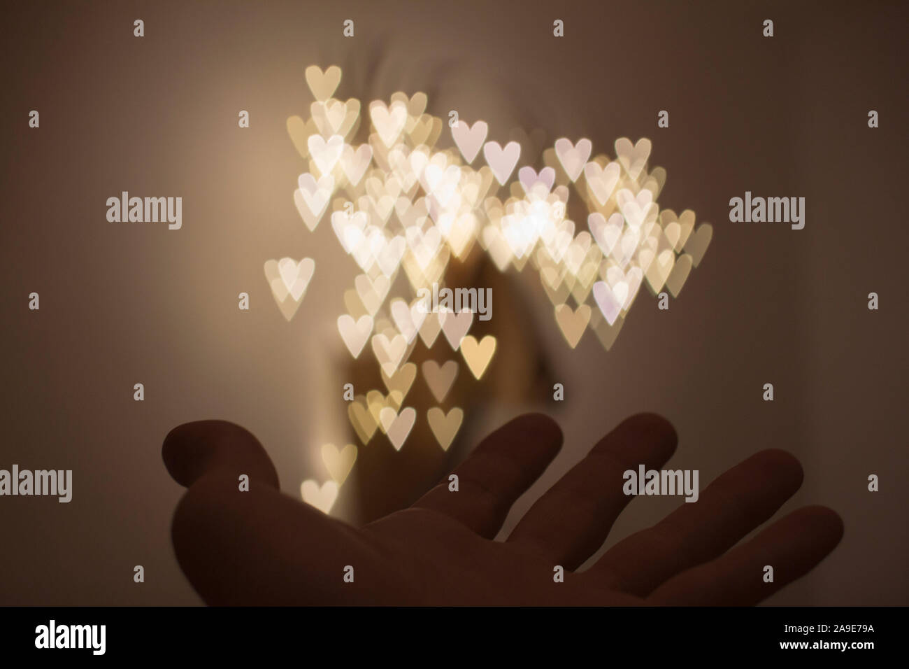 Herzen und Leuchten, Stockfoto