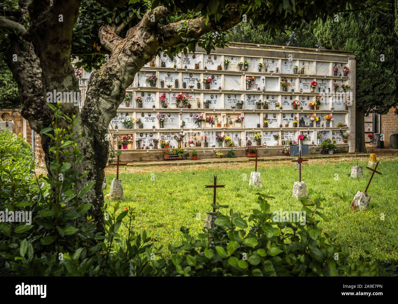 Friedhof von Civitella d'Agliano Stockfoto