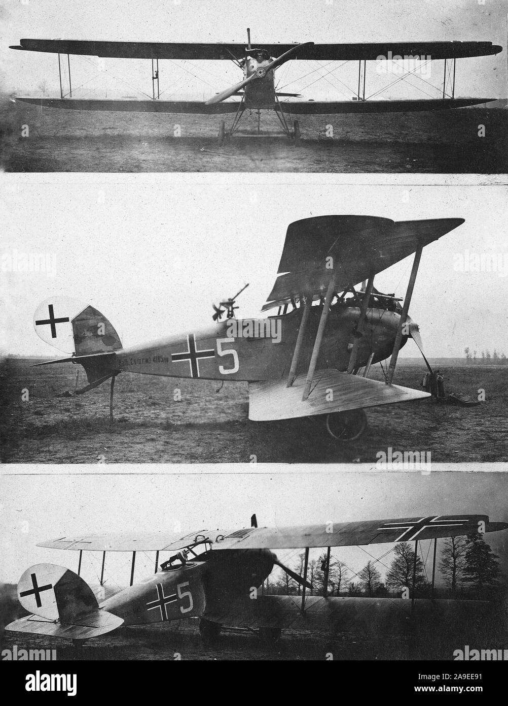 Arten von deutschen Flugzeugen. Halberstadt 2-Sitzer. Typ C5. (Datum unbekannt) Stockfoto