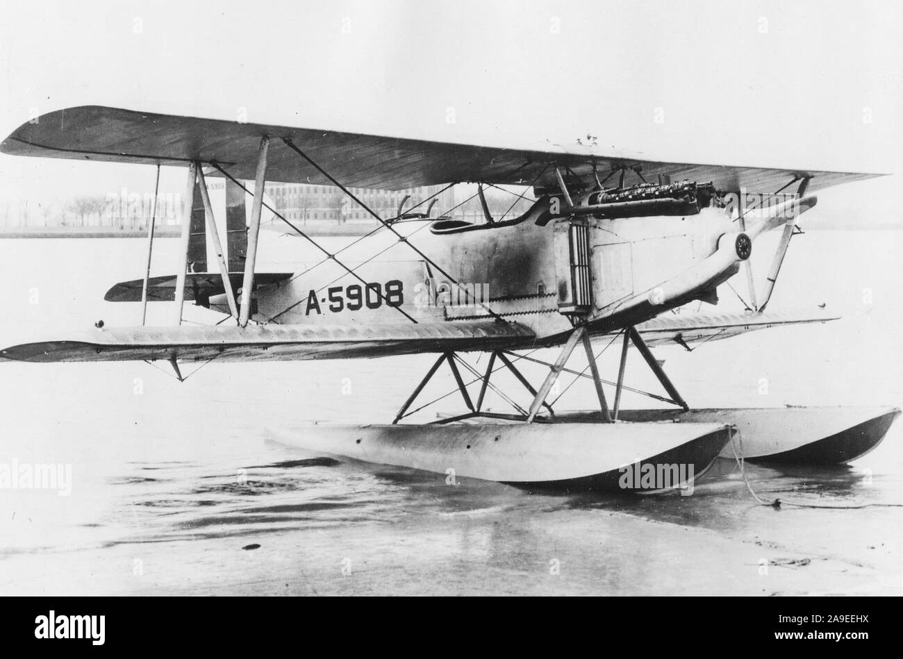 Unbekannter Typ und Datum einer Sea Plane im Ersten Weltkrieg ära Stockfoto