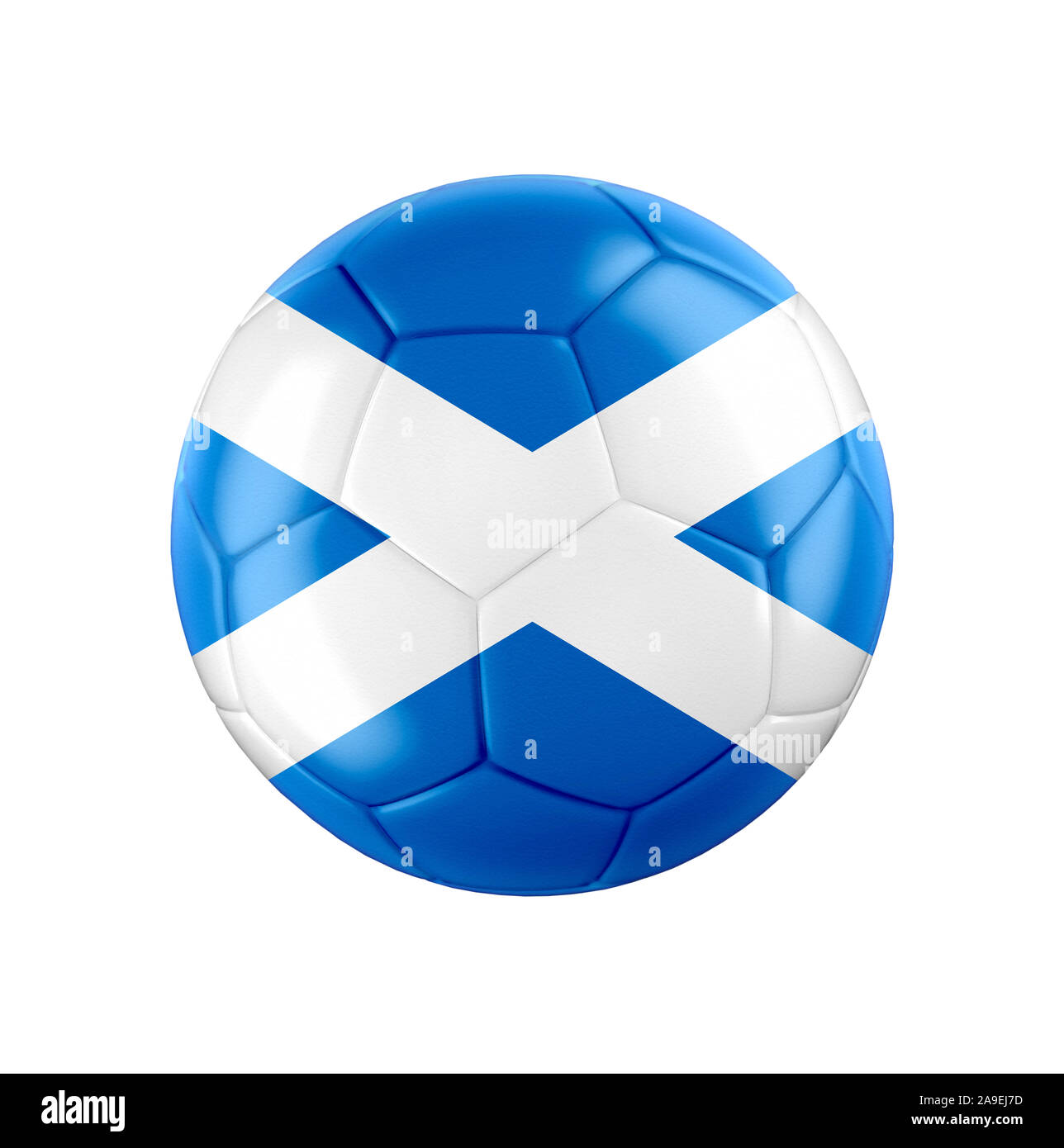 Fußball-Fußball-Kugel mit Flagge Schottland Stockfoto