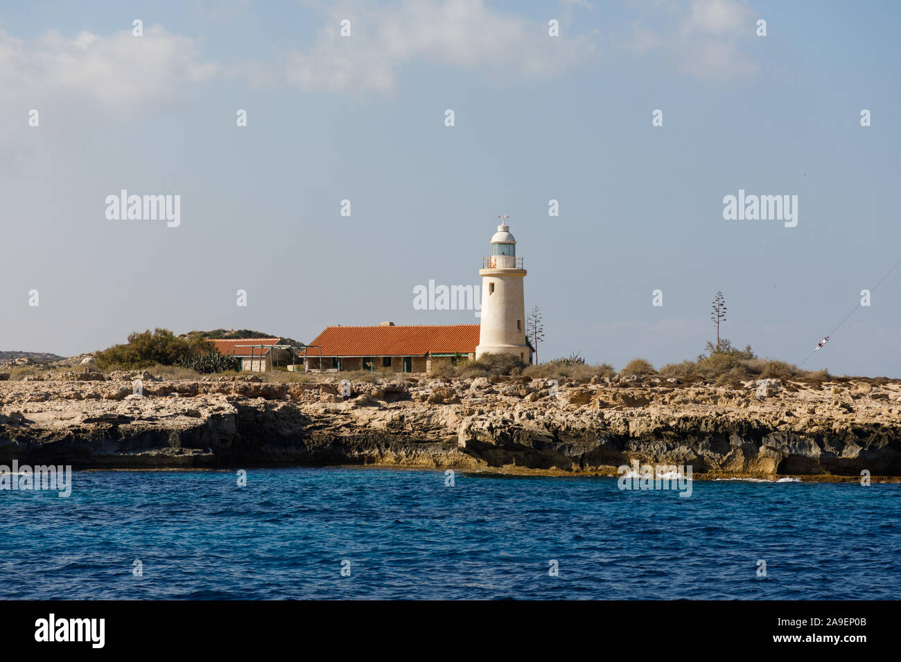 Der Leuchtturm am Kap Greko in Zypern Stockfoto