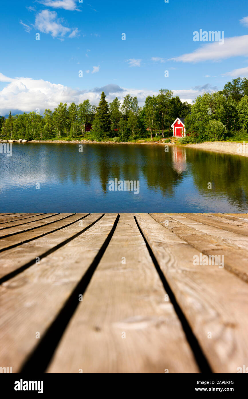 Terrasse am See Stockfoto