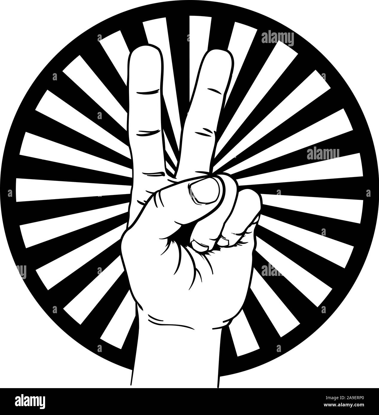 Frieden Sieg Handzeichen Stock Vektor