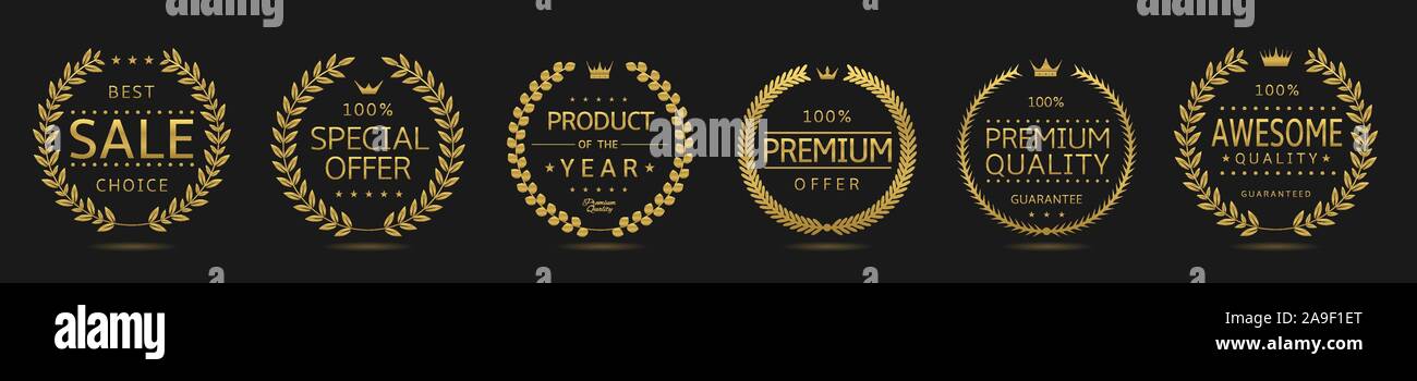 Goldenen Kranz Symbole Stock Vektor