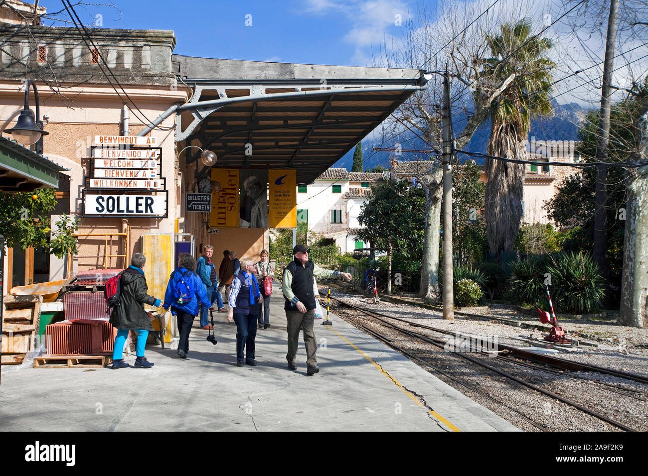 Bahnhof in Soller, Mallorca, Balearen, Spanien Stockfoto