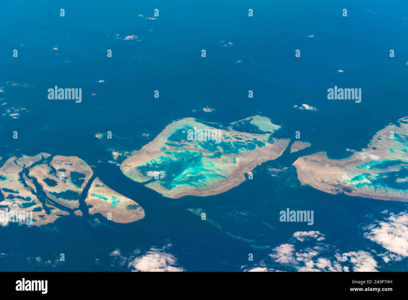 Luftaufnahme von muirhead Reef. Great Barrier Reef. Queensland, Australien Stockfoto