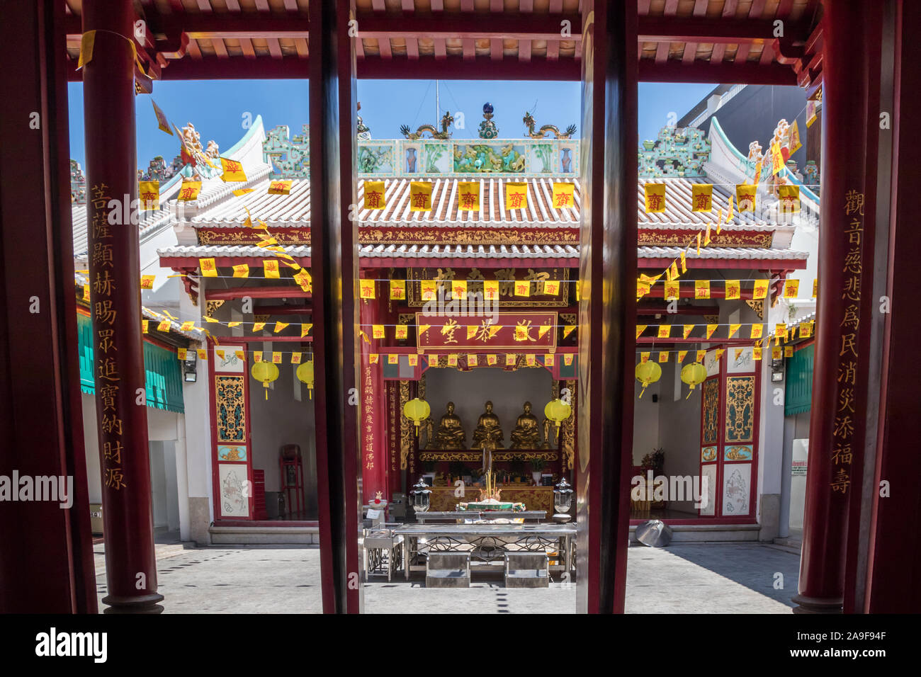 Bangkok, Thailand - 25. September 2018: Der Kanton Heiligtum in Chinatown. Sie werden viele solcher Schreine in der Umgebung, Stockfoto