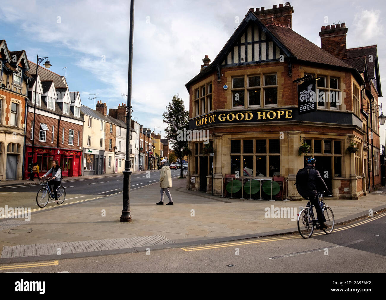 Das Kap der Guten Hoffnung Pub zu Beginn des Cowley Road, die Beschäftigten der Ebene Kreuzung Stockfoto