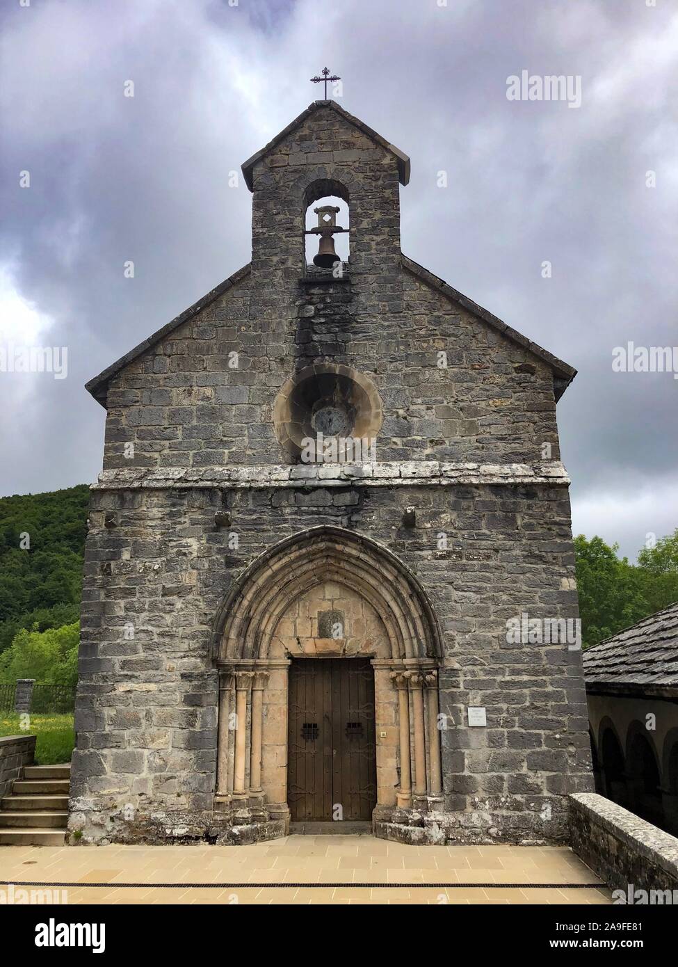 Heiligen Geist Kapelle in Roncesvalles Kloster auf dem Weg von St. James Stockfoto
