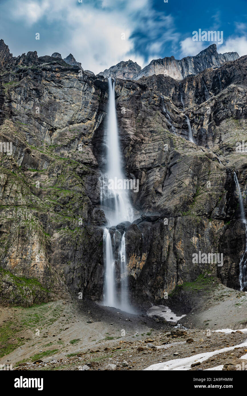 Wasserfall bei Cirque de Gavarnie, Französischen Pyrenäen Stockfoto
