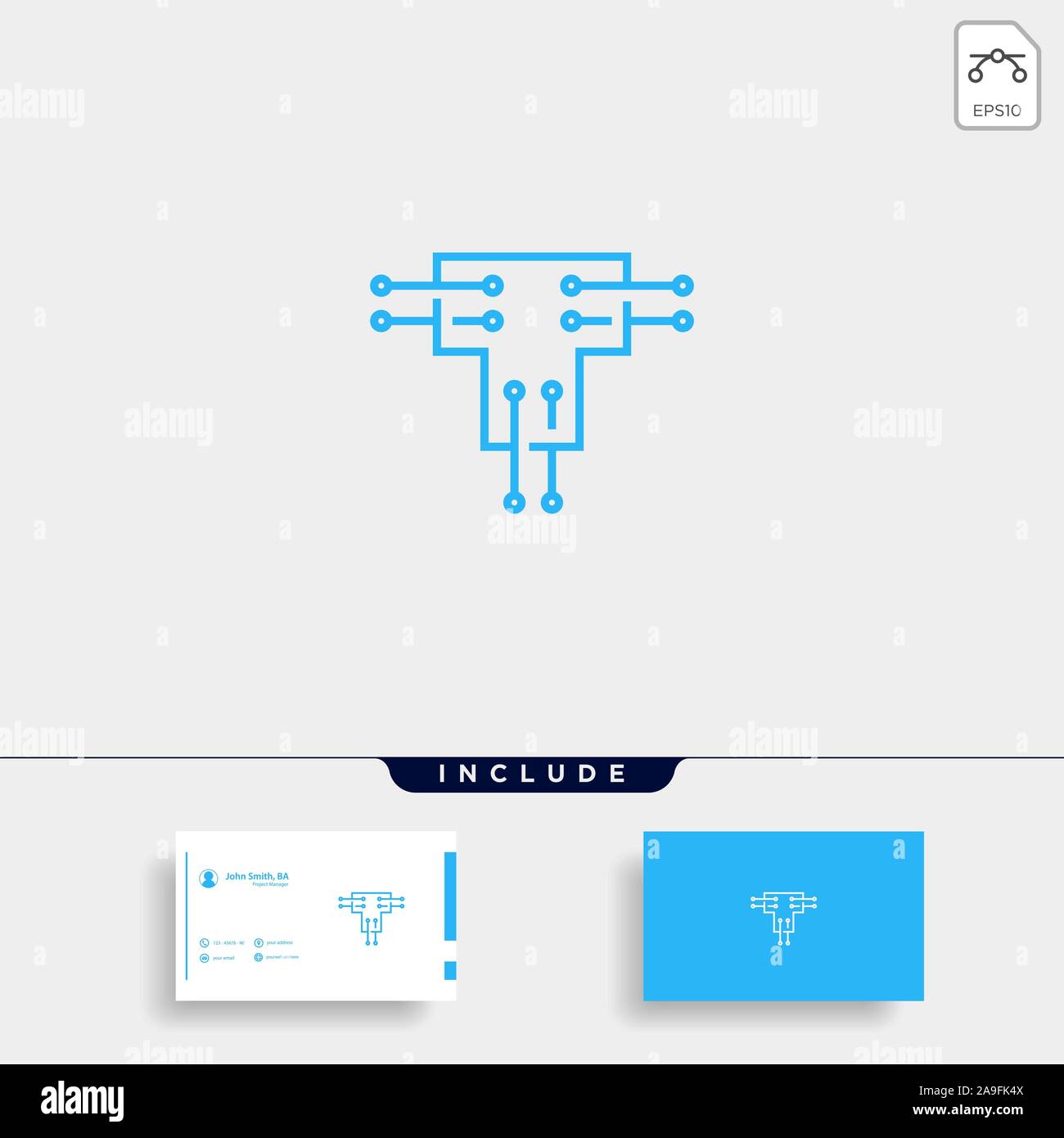 Buchstaben T Logo Tech Wlan Vektor Design Stock Vektor