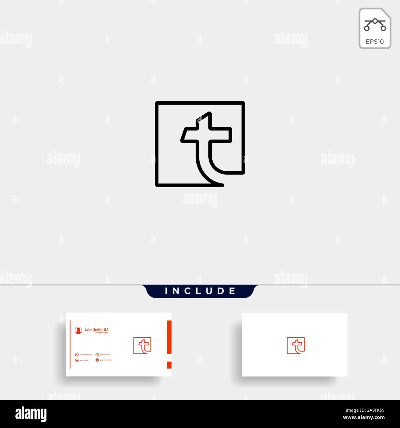 Buchstaben T TT Logo Design einfachen Vektor Stock Vektor