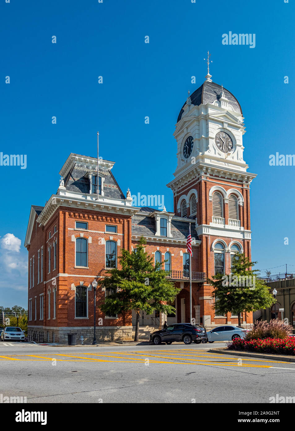 Newton County Courthouse in der historischen Innenstadt von Covington Georgia in den Vereinigten Staaten Stockfoto