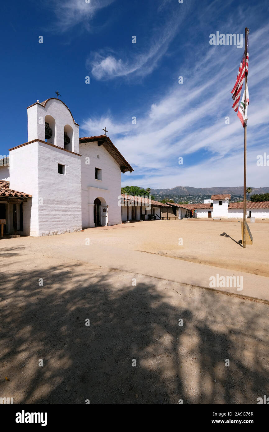 Presidio Real 'El Cuartel', das königliche Fort wurde im Jahre 17888267 erbaut und bildet den Siedlungskern von Santa Barbara, Kalifornien, USA Stockfoto