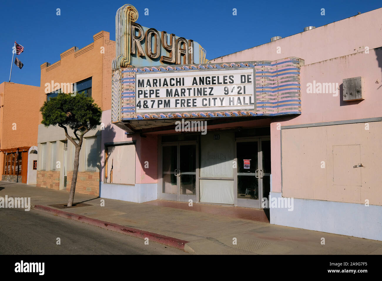 Old Cinema Royal in Guadalupe, Santa Barbara County, Kalifornien, USA Stockfoto