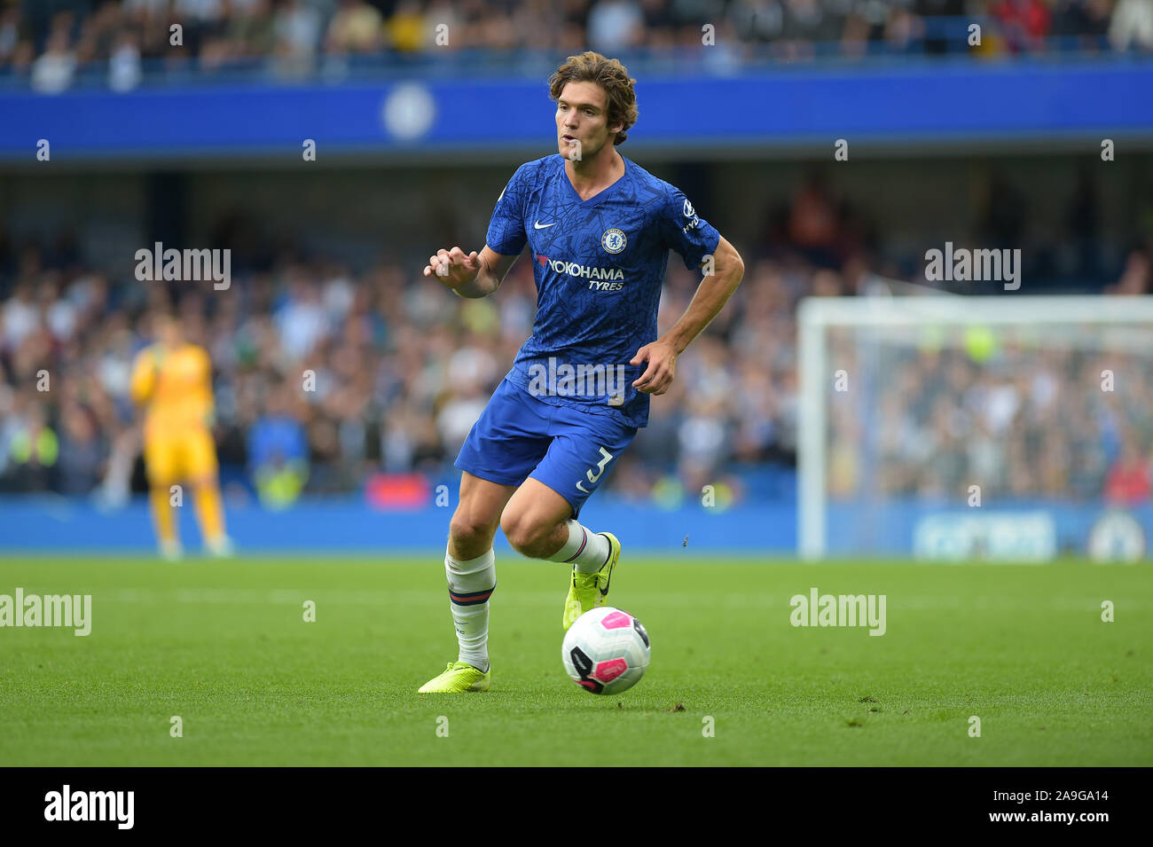 Marcos Alonso von Chelsea während der Chelsea vs Brighton Liga Match an der Stamford Bridge - nur die redaktionelle Nutzung, eine Lizenz für die gewerbliche Nutzung erforderlich. Keine u Stockfoto