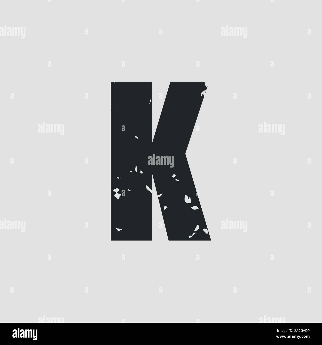 K schreiben grunge Stil einfach Design. Vector EPS 10. Stock Vektor