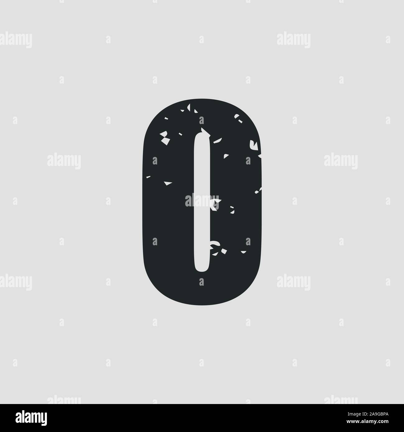 O schreiben grunge Stil einfach Design. Vector EPS 10. Stock Vektor
