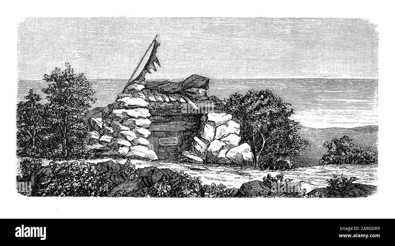 Post: post-Depot und Drop-off Platz an Booby Island Australien, britische Kolonie, 19. Jahrhundert Stockfoto