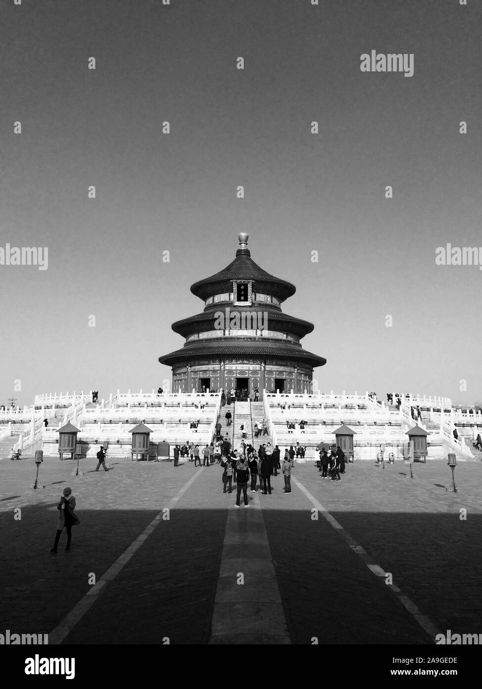 Peking Himmelstempel mit vielen Menschen im Winter Stockfoto