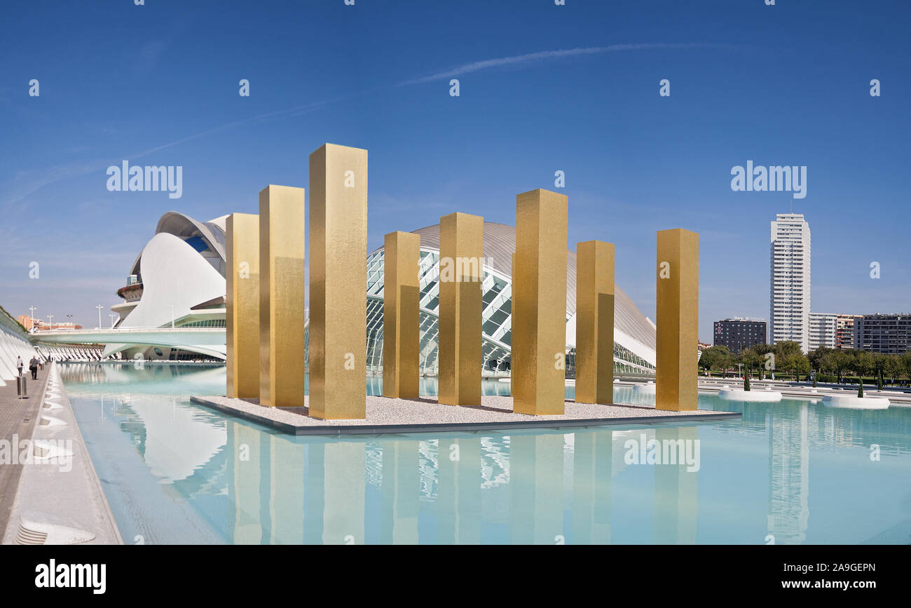 Moderne Gebäude in der Stadt der Künste und Wissenschaften in Valencia Spanien Stockfoto
