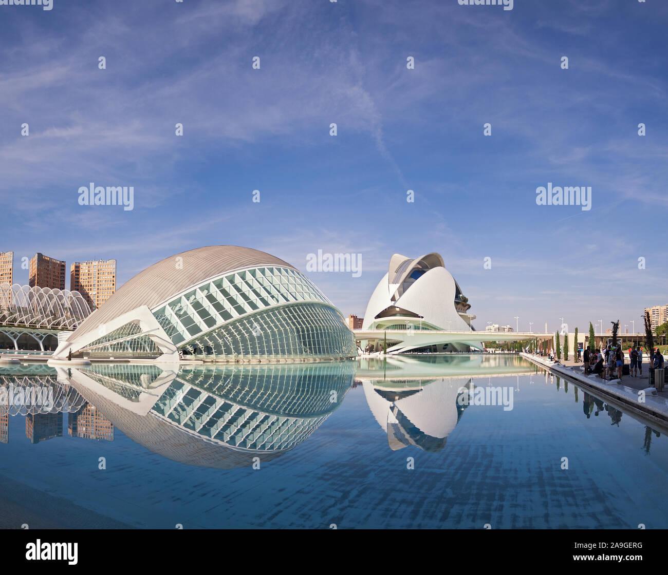 Moderne Gebäude in der Stadt der Künste und Wissenschaften in Valencia Spanien Stockfoto